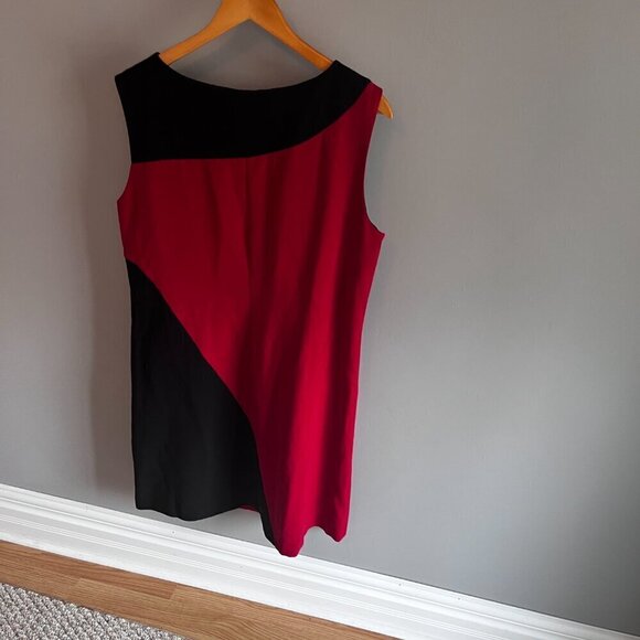 OLSEN EUROPE Y2K colourblock sleeveless black red dress size L / 14 semi formal - Picture 7 of 9